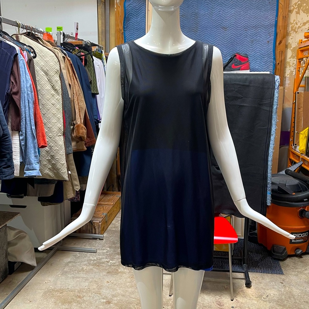 ASOS Black sheer top with black & blue undercover - Picture 1 of 8